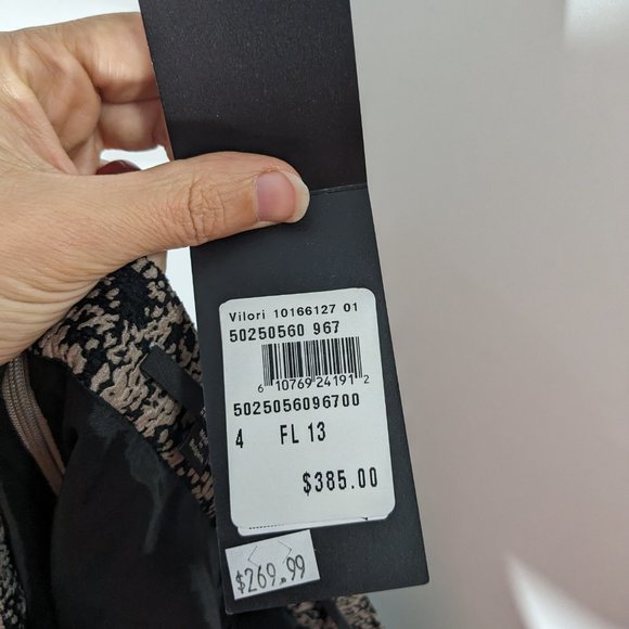 BNWT Boss By Hugo Boss Textured Vilori Pencil Skirt Beige Black Size 4 - Picture 6 of 6